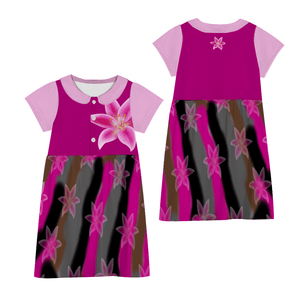 S (2T/3T) - Lily Array Baby Girl Short Sleeve Lapel Dress - girls dress at TFC&H Co.