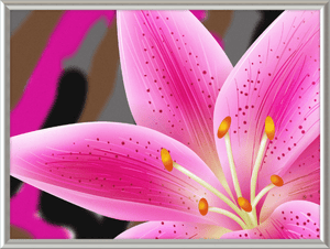 13" x 9 3 4" Hanover, in Satin Silver No Matting - Lily Array Framed Wall Painting - Wall art at TFC&H Co.