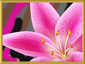 13" x 9 3 4" Hanover, in Satin Gold No Matting - Lily Array Framed Wall Painting - Wall art at TFC&H Co.