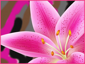 52" x 39" Ashford, in Hot Pink No Matting - Lily Array Framed Wall Painting - Wall art at TFC&H Co.