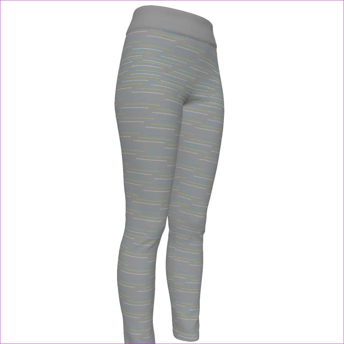 Gray Linear High Waist Leggings - women's leggings at TFC&H Co.