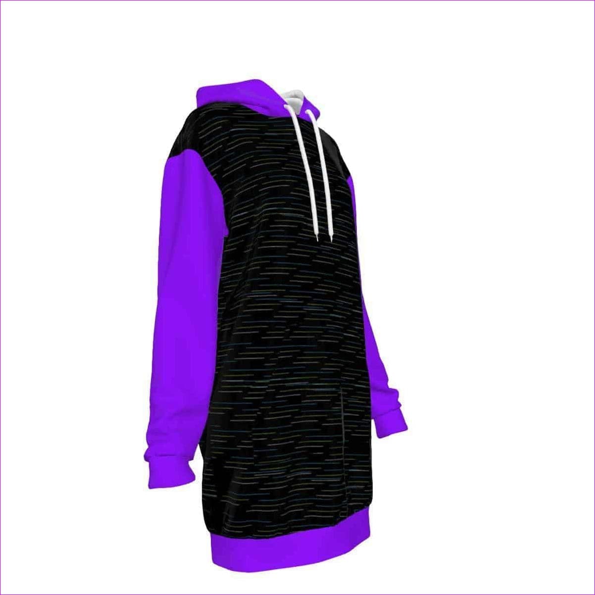 Linear Long Fleece Hoodie Dress - women's dress at TFC&H Co.