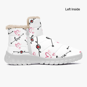 - Love in Motion Cotton-pad Fur Zipper Up Boots - womens snow boots at TFC&H Co.