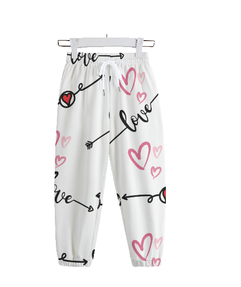 WHITE - Love in Motion Kid's Sweatpants | 100% Cotton - kids sweatpants at TFC&H Co.
