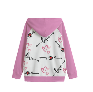 Love in Motion Kid's Zip Up Raglan Sleeve Hoodie | 100% Cotton - kid's hoodie at TFC&H Co.