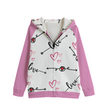 PINK - Love in Motion Kid's Zip Up Raglan Sleeve Hoodie | 100% Cotton - kids hoodie at TFC&H Co.