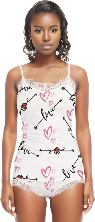 White - Love in Motion Women's Pajama Sets With Lace Edge - 2 colors - womens pajamas-set at TFC&H Co.