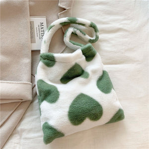 HEART GREEN - Love Plush Shoulder Bag - handbags at TFC&H Co.