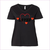 Black - Loved Curvy Collection Womens Premium Jersey V-Neck Tee - womens t-shirt at TFC&H Co.