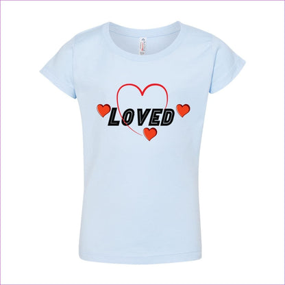 Powder Blue Loved Girls’ Ultimate T-Shirt - kid's t-shirts at TFC&H Co.