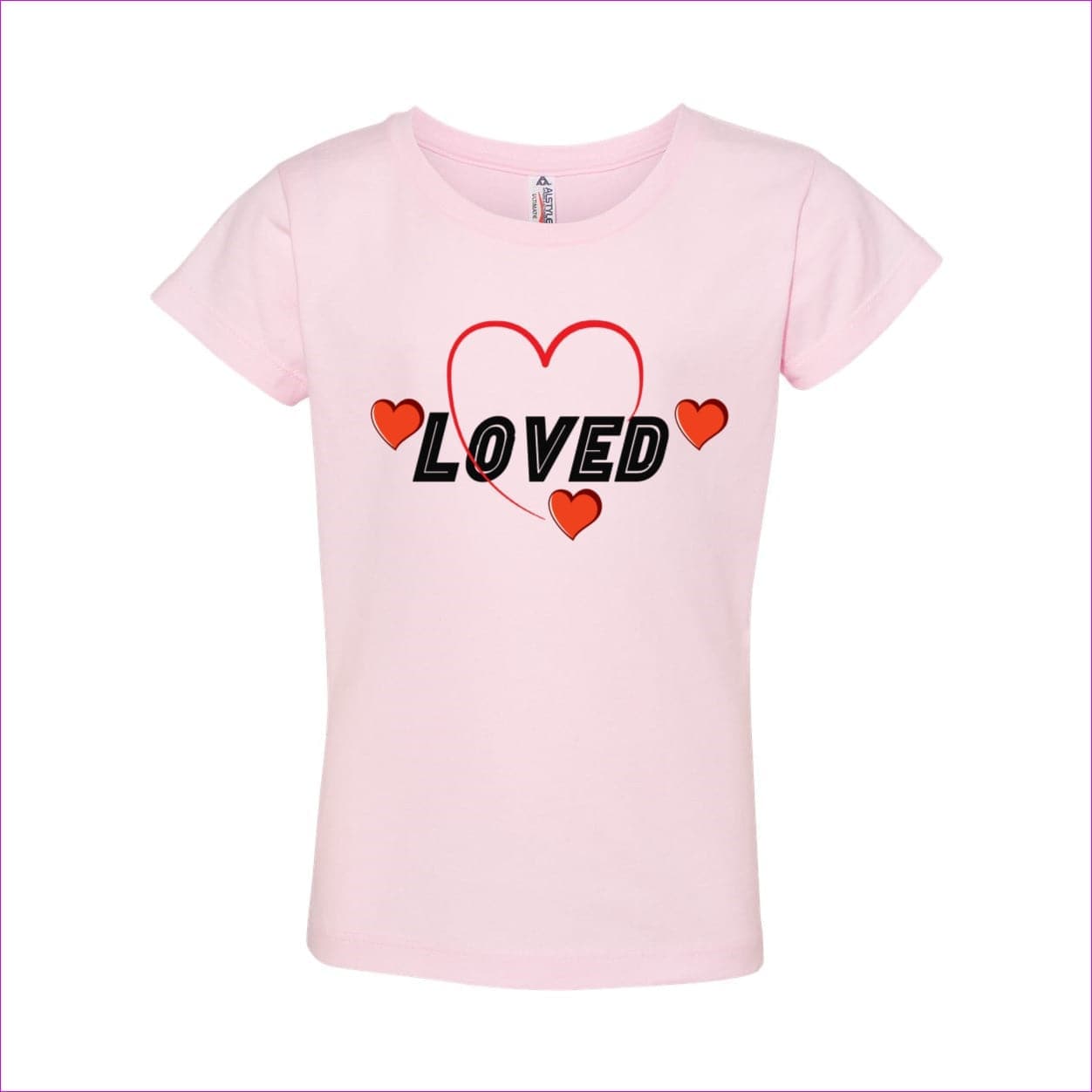 Pink Loved Girls’ Ultimate T-Shirt - kid's t-shirts at TFC&H Co.