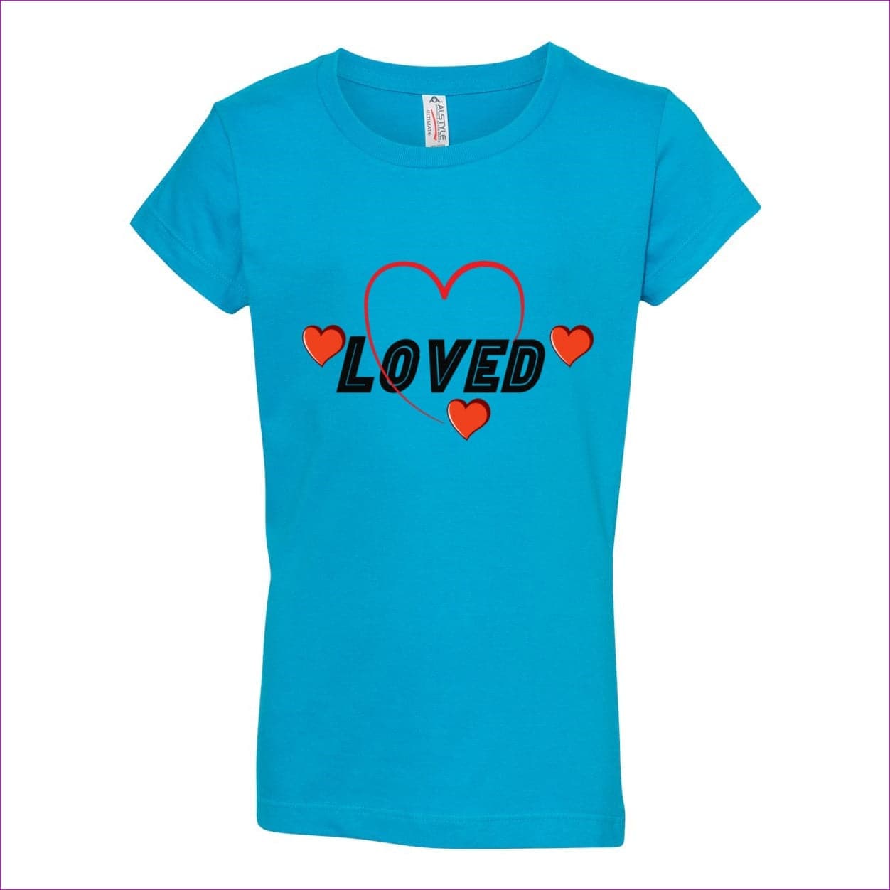 Turquoise Loved Girls’ Ultimate T-Shirt - kid's t-shirts at TFC&H Co.