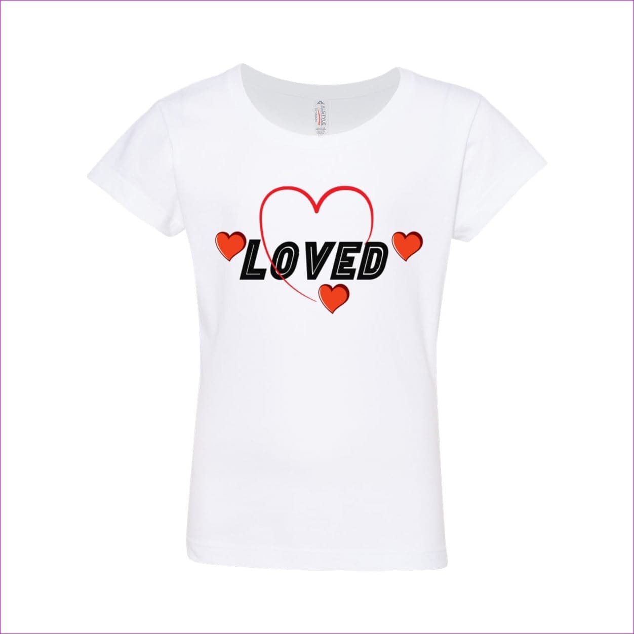 White/ Granite Loved Girls’ Ultimate T-Shirt - kid's t-shirts at TFC&H Co.