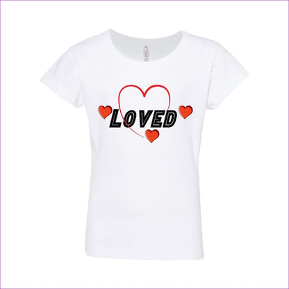 White/ Granite Loved Girls’ Ultimate T-Shirt - kid's t-shirts at TFC&H Co.