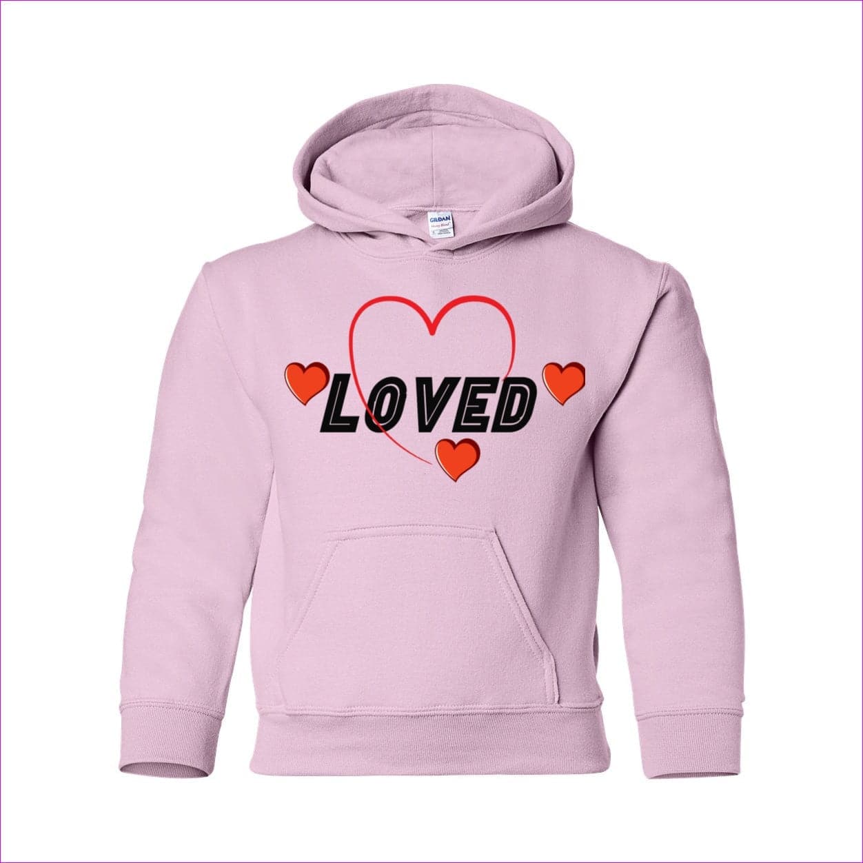 Light Pink - Loved Heavy Blend Youth Hooded Sweatshirt - kids hoodie at TFC&H Co.