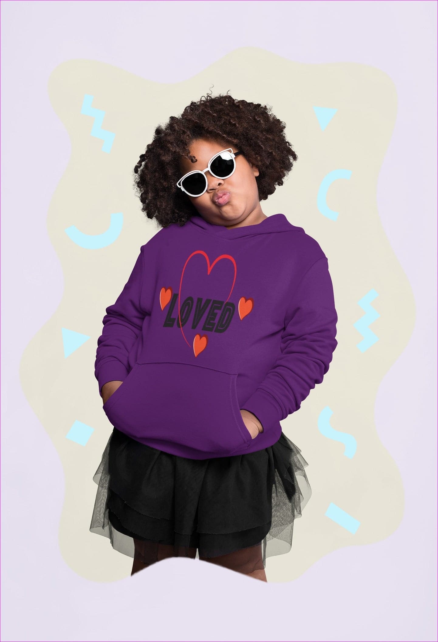 L Purple - Loved Heavy Blend Youth Hooded Sweatshirt - kids hoodie at TFC&H Co.