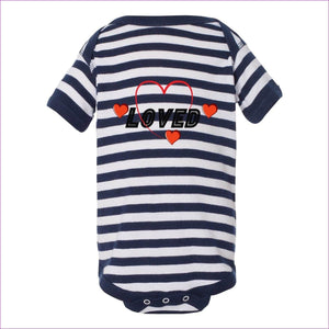 Navy/ White Stripe - Loved Infant Baby Rib Bodysuit - infant onesie at TFC&H Co.
