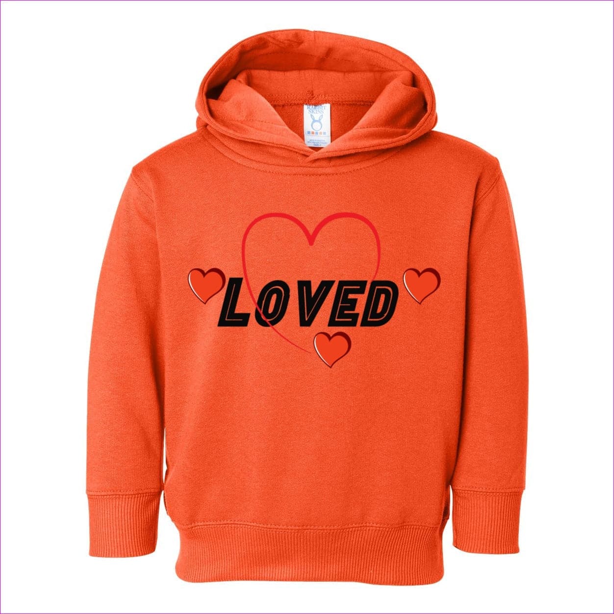 Orange - Loved Toddler Pullover Fleece Hoodie - kids hoodie at TFC&H Co.