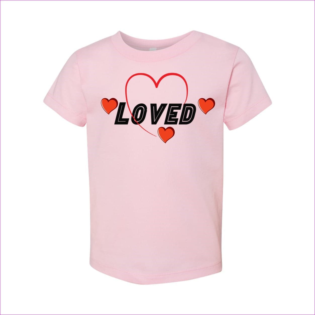 Pink Loved Toddler Short Sleeve Tee - kids tee at TFC&H Co.