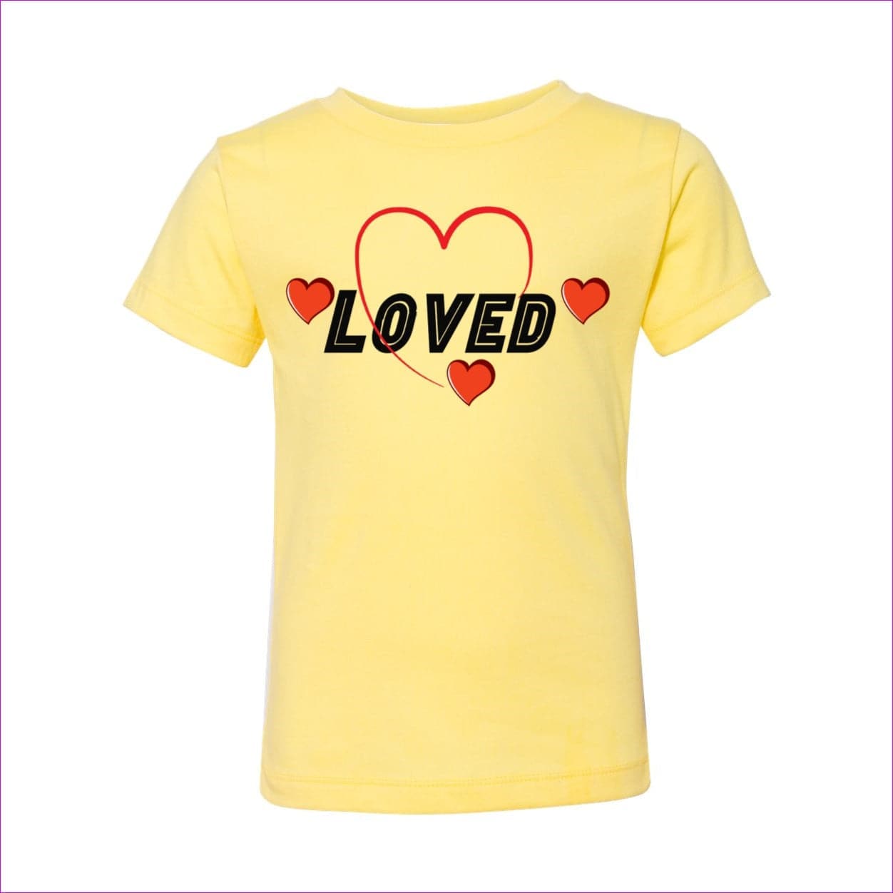 Yellow Loved Toddler Short Sleeve Tee - kids tee at TFC&H Co.