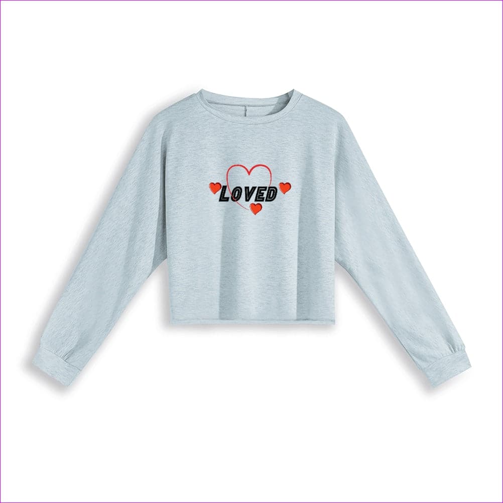 S Grey Loved Women Long Sleeve Loose Crop Top Two-Piece Set - women's top & pants set at TFC&H Co.