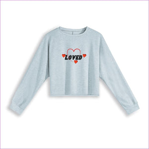 L Grey - Loved Women Long Sleeve Loose Crop Top Two-Piece Set - womens top & pants set at TFC&H Co.