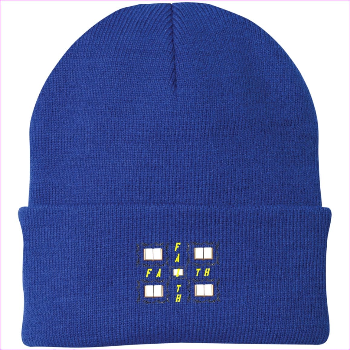 Athletic Royal One Size Man of Faith Embroidered Port Authority Knit Cap - Hats at TFC&H Co.