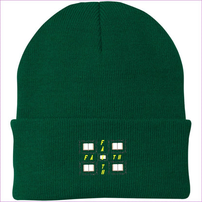 Athletic Green One Size Man of Faith Embroidered Port Authority Knit Cap - Hats at TFC&H Co.