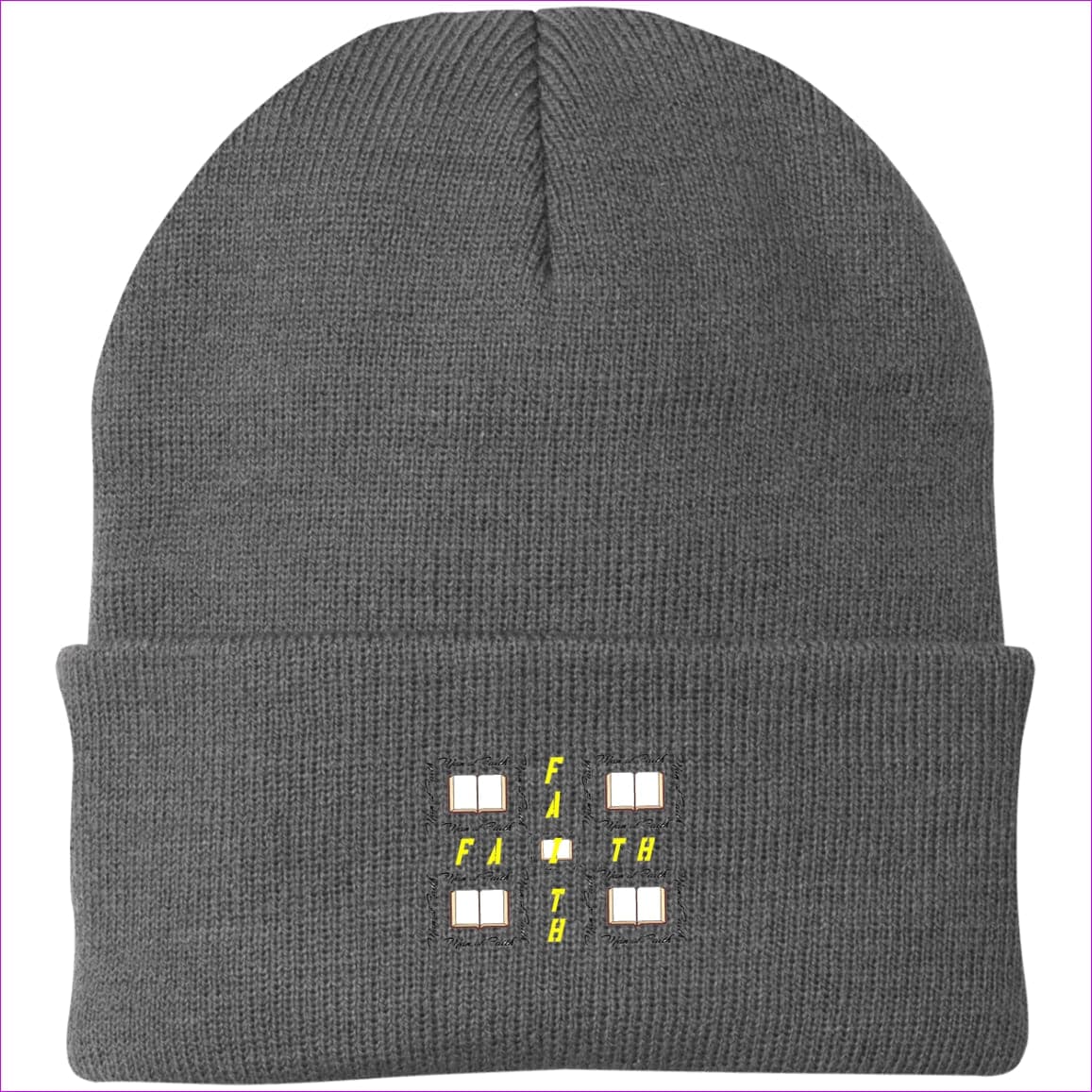 Athletic Oxford One Size Man of Faith Embroidered Port Authority Knit Cap - Hats at TFC&H Co.