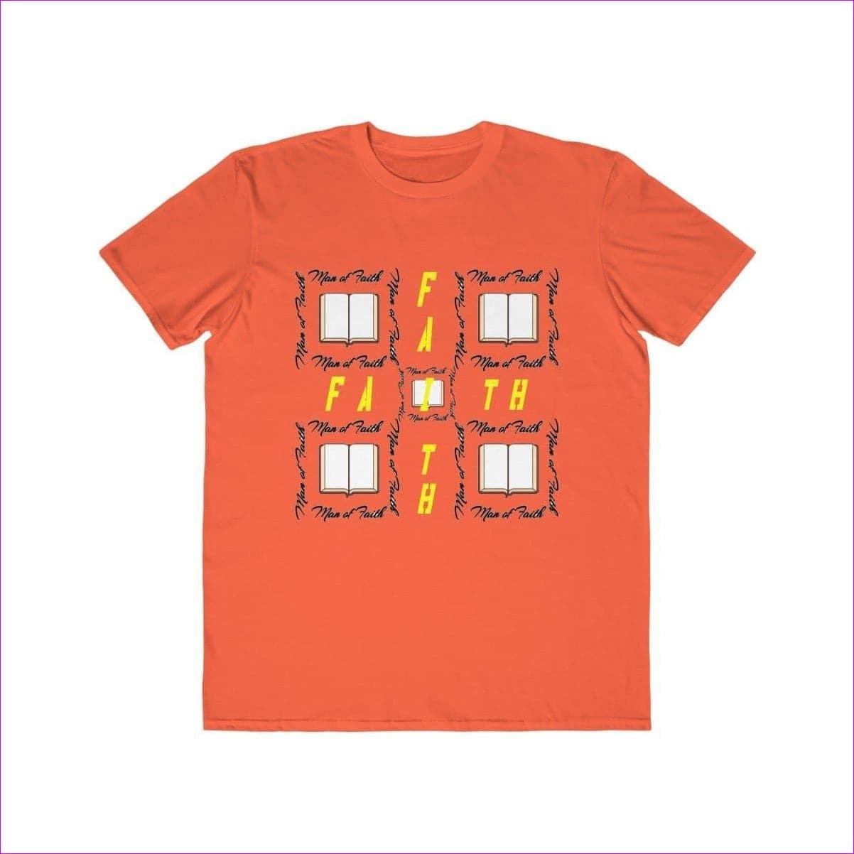 Orange Man of Faith: Men's Lightweight Fashion Tee Voluptuous (+) Size Available - men's t-shirt at TFC&H Co.