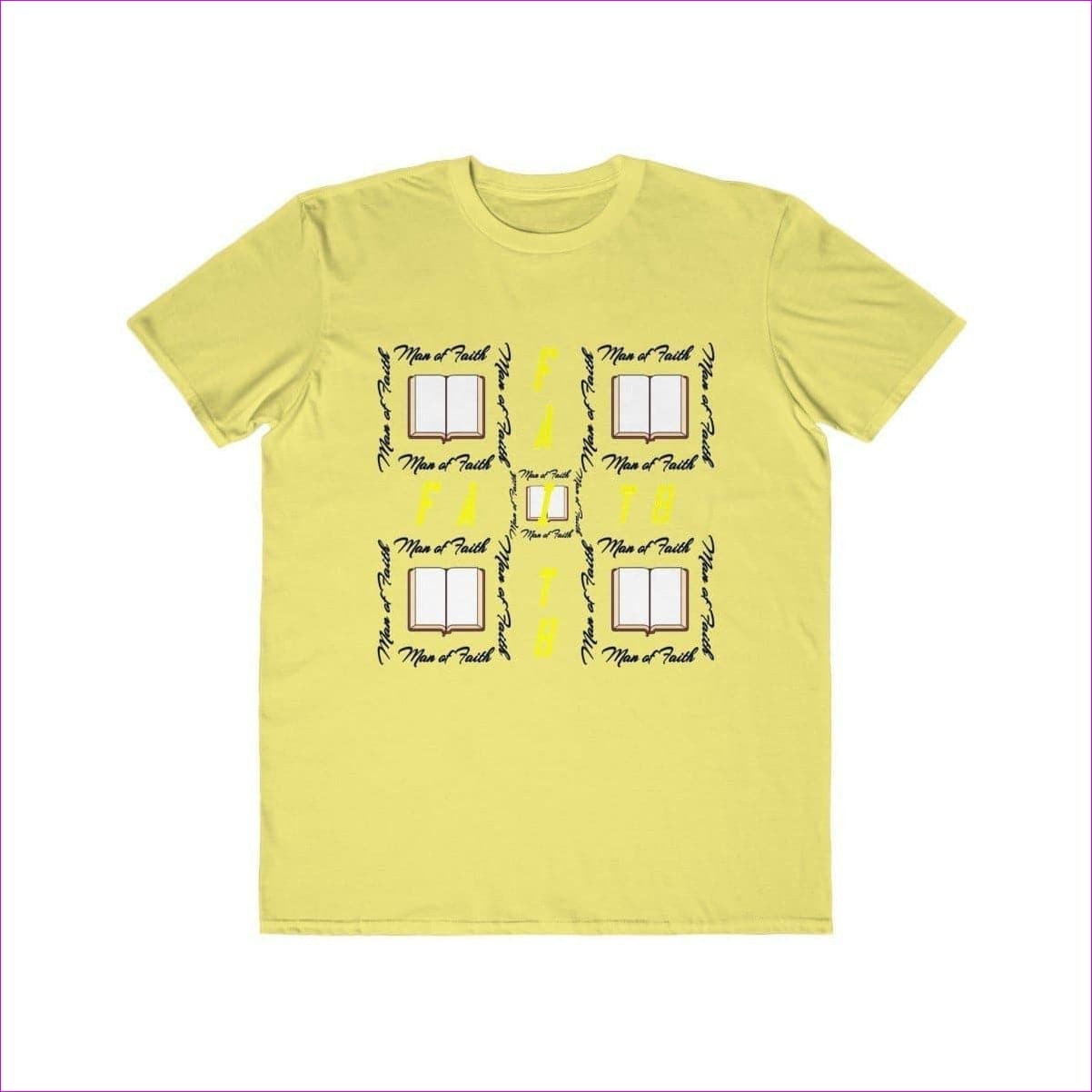 Spring Yellow Man of Faith: Men's Lightweight Fashion Tee Voluptuous (+) Size Available - men's t-shirt at TFC&H Co.