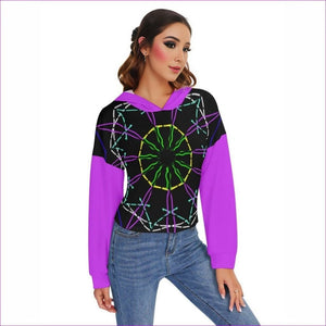 - Mandala 2 Womens Drop-shoulder Backless Hoodie With String - Womens Hoodie at TFC&H Co.