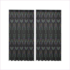 One Size - Mandala Black Gauze Curtain 28"x84" - Window Curtains at TFC&H Co.