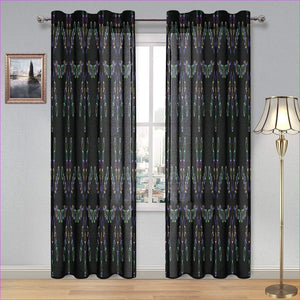 - Mandala Black Gauze Curtain 28"x84" - Window Curtains at TFC&H Co.