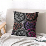 Black - Mandala Graffiti Couch pillow with pillow Inserts | linen type fabric Ma - throw pillow at TFC&H Co.