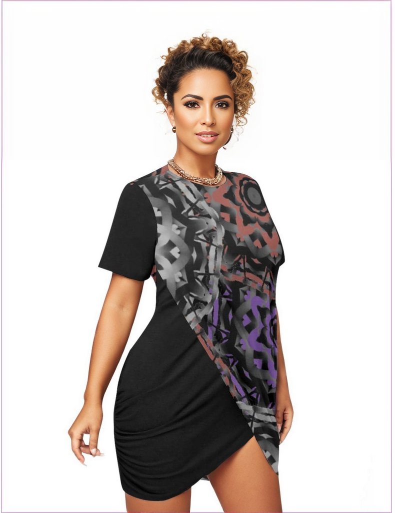 - Mandala Graffiti Women’s Stacked Hem Dress Voluptuous (+) Plus Size - womens dress at TFC&H Co.