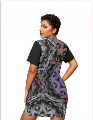 - Mandala Graffiti Women’s Stacked Hem Dress Voluptuous (+) Plus Size - womens dress at TFC&H Co.