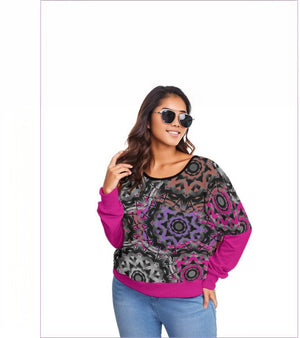 - Mandala Graffiti Womens Backless Sweatshirt With Bat Sleeve Voluptuous(+) Plus Size - womens sweatshirt at TFC&H Co.