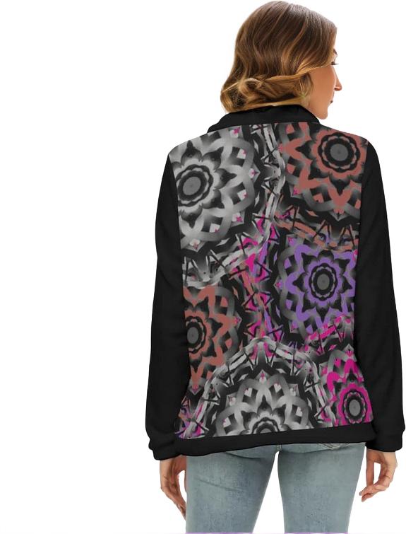 Mandala Graffiti Womens Borg Fleece Sweatshirt With Half Zip - women's sweatshirt at TFC&H Co.