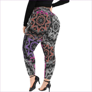 - Mandala Graffiti Womens High Waist Leggings Voluptuous (+) Plus Size - womans leggings at TFC&H Co.
