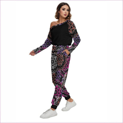 Mandala Graffiti Womens Off-Shoulder Jumpsuit - women's jumpsuit at TFC&H Co.