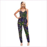 Black - Mandala Skewed Womens V-neck Cami Jumpsuit - womens jumpsuit at TFC&H Co.