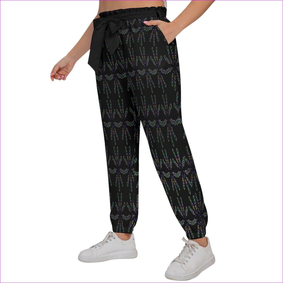 Mandala Women’s Trousers With Waist Belt Voluptuous (+) Plus Size - women's pants at TFC&H Co.
