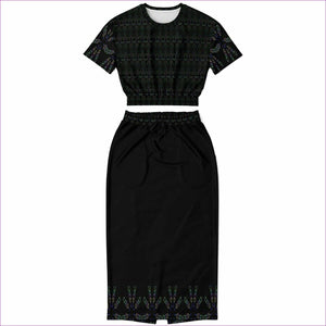 - Mandala Womens Premium Crop Top & Skirt Set - Fashion Cropped Short Sleeve Sweatshirt and Long Pocket Skirt Set – AOP at TFC&H Co.