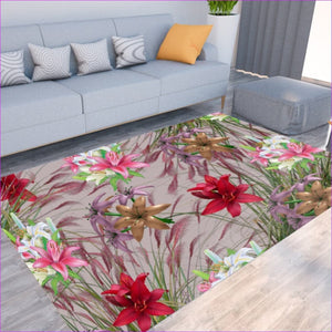 - Mauve Gold Floral Foldable Rectangular Thickened Floor Mat - Area Rugs at TFC&H Co.