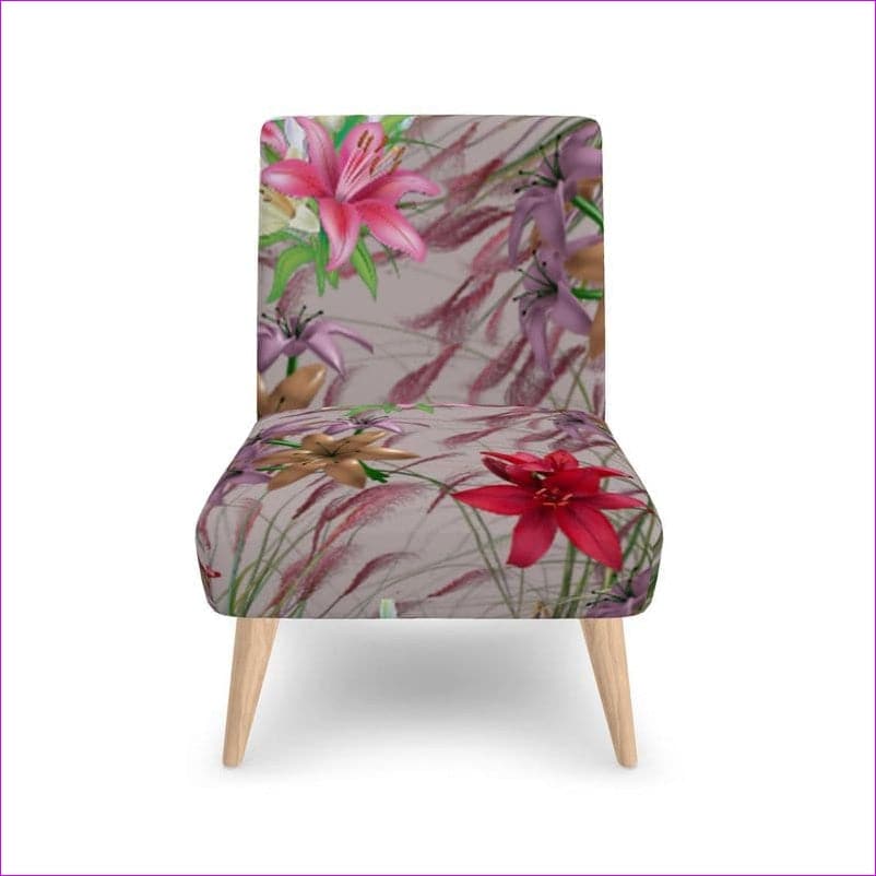 Mauve Gold Floral Occasional Chair - Occasional Chair at TFC&H Co.