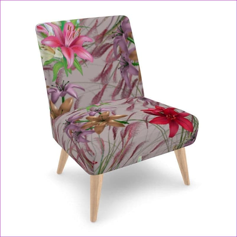 Mauve Gold Floral Occasional Chair - Occasional Chair at TFC&H Co.