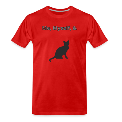 red Me, Myself, & Cat Premium Men's Organic T-Shirt - Men’s Premium Organic T-Shirt | Spreadshirt 1352 at TFC&H Co.