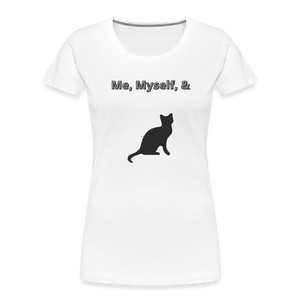 white - Me, Myself, & Cat Premium Women’s Organic T-Shirt - Women’s Premium Organic T-Shirt | Spreadshirt 1351 at TFC&H Co.