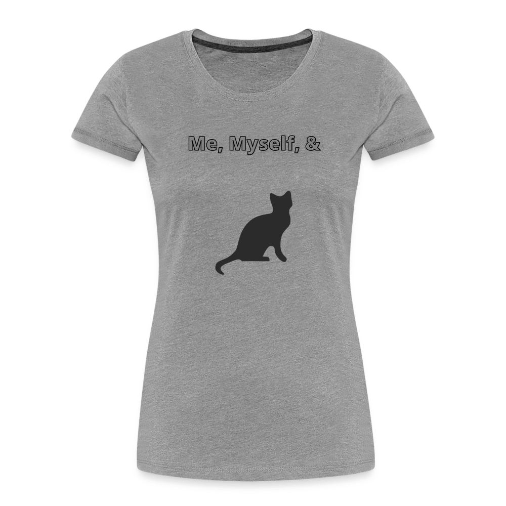 heather gray - Me, Myself, & Cat Premium Women’s Organic T-Shirt - Women’s Premium Organic T-Shirt | Spreadshirt 1351 at TFC&H Co.